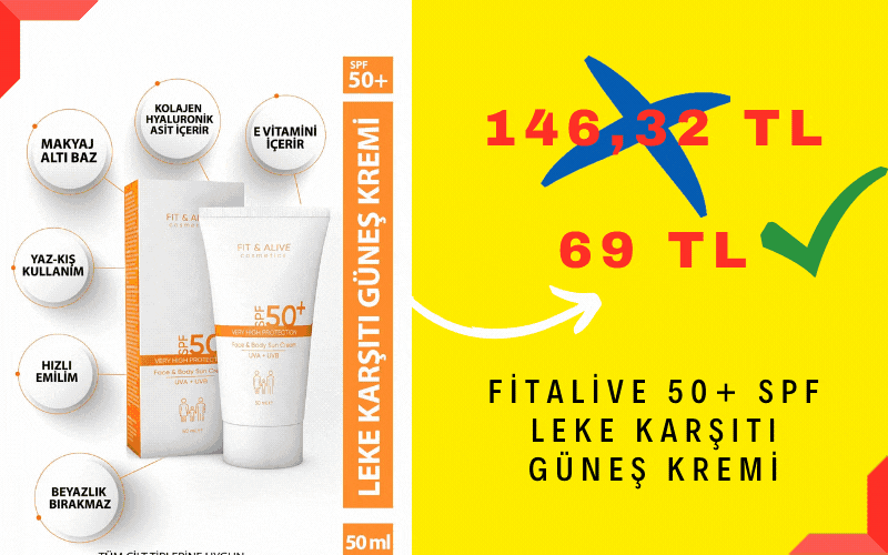 Fitalive 50+ Spf Leke Karşıtı Güneş Kremi