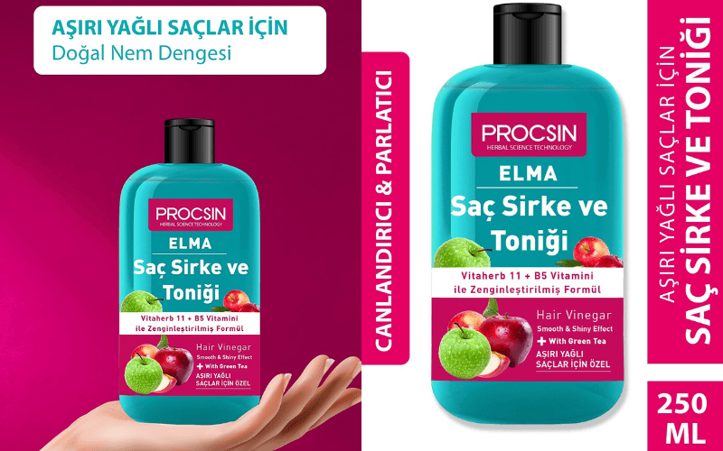 Procsin Elmalı Saç Sirke ve Toniği